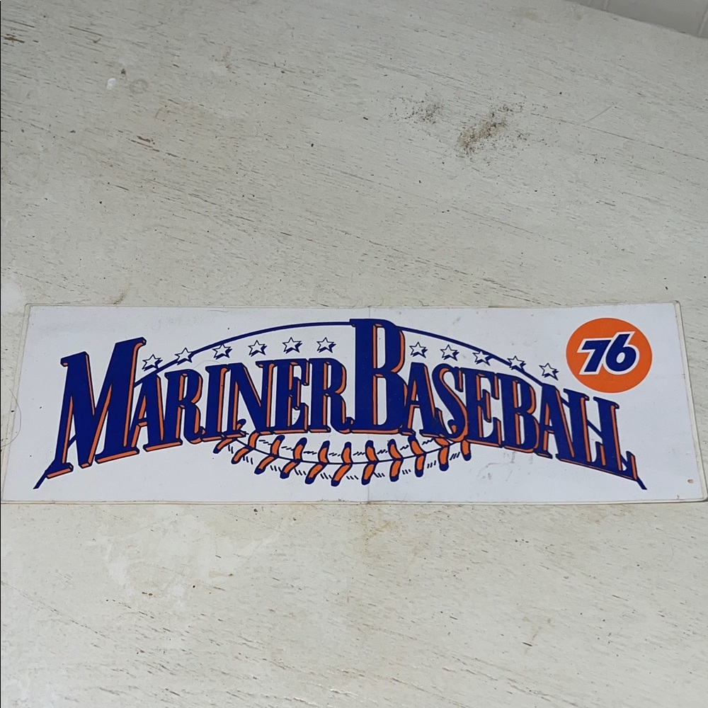Vintage 1985 80s Seattle Mariners 76 Gas Station bumper sticker